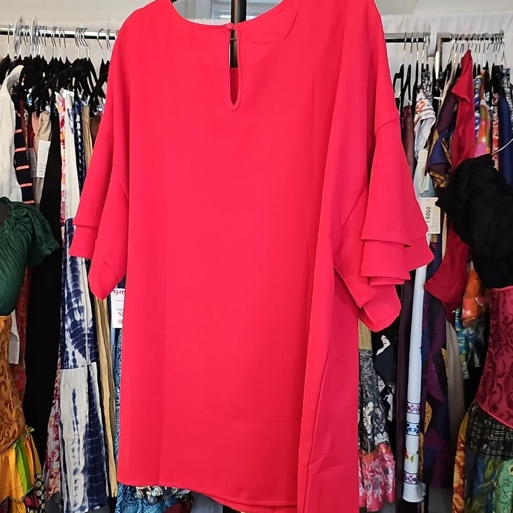 Sympli Bright Red Blouse - Picture 8 of 12
